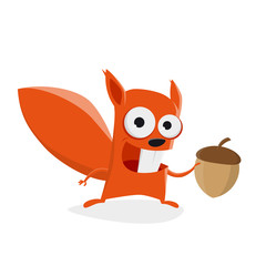 funny cartoon squirrel with a nut © shockfactor