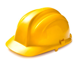 Yellow hard hat isolated on white background