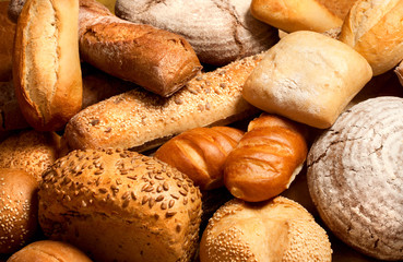 assortment of baked bread
