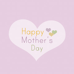 Happy Mother's day, Pastel typography heart shaped background