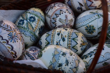 Happy easter colorful decorative eggs