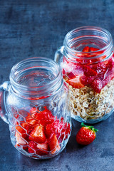 Jar with granola