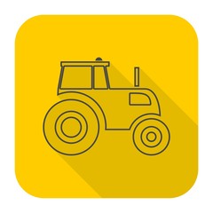 Tractor icon with long shadow