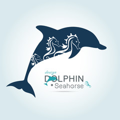 seahorse in dolphin spacing concetp, design element © es7sense