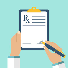 Doctor writing prescription. © hvostik16