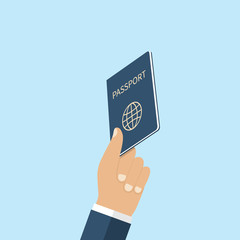 Passport in hand. Document