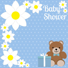 Baby shower boy, invitation card. Place for text. Greeting cards