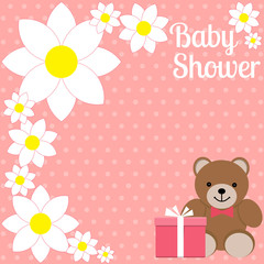 Baby shower girl, invitation card. Place for text.