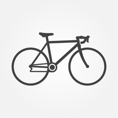 Vector bike icon. Silhouette of a racing bike. Bicycle icon.
