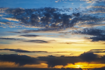 Fototapeta premium a beautiful sunset, with a large range of colors