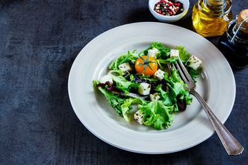 Colorful salad on plate