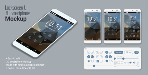 Lockscreen mobile UI smartphone mockup
