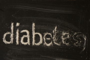 Diabetes word writen with sugar