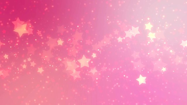 Animation multicolored background with stars and snow particles.