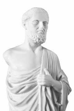 White marble bust of the greek  physician Hippocrates