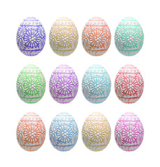Easter eggs isolated on white background