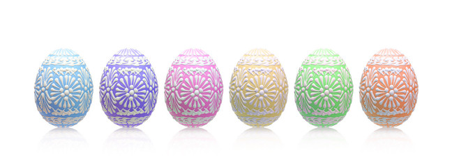 Easter eggs isolated on white background