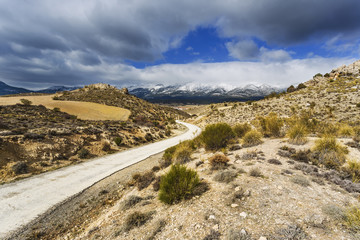 Mountain landscape. Huéscar, Granada, Andalucía, Spain, Europe.