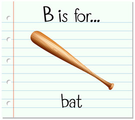 Flashcard letter B is for bat © blueringmedia
