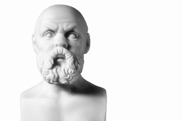 White marble bust of the greek philosopher Socrates
