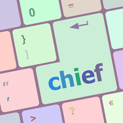 chief button on computer pc keyboard key vector illustration