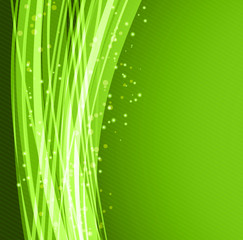 Abstract vector background, green wavy 