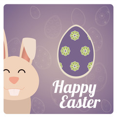 Happy Easter design in purple and degrade color
