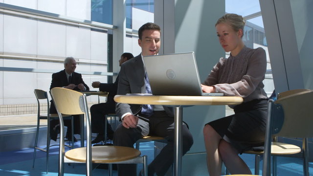 Business people meeting in lobby