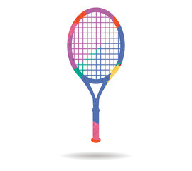 racket drawn painted icon vector