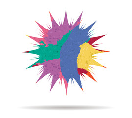 sun drawn painted icon vector