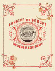 Old card design with Frame and coffee drops