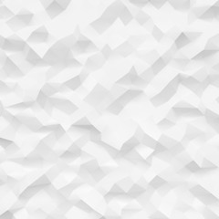 Photo of highly detailed polygon. White geometric rumpled triangular low poly style. Square mockup. 3d render