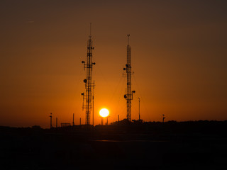 Backlit of cellular antenna tower