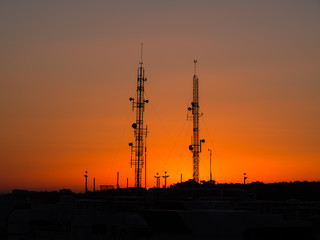 Backlit of cellular antenna tower