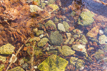 Stones under water