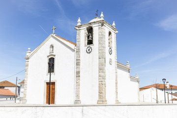 São Domingos white church in Vale de Figueira town, Santarém, Portugal