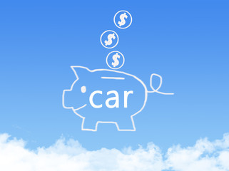 saving for car with cloud shape