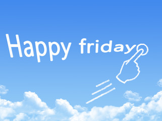 happy friday message cloud shape