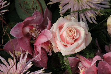 Pastel pink wedding arrangement