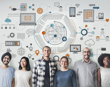 Information Technology Connection Graphics Concept