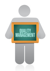 quality management holding sign concept