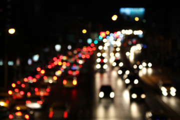 Fototapeta na wymiar Blurred traffic jams in the city