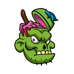 Zombie Head Illustration
