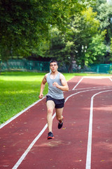 Fototapeta na wymiar professional runner on the track