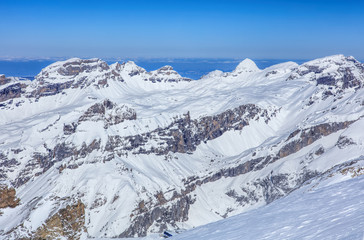 Alps, view from the top of Mt. Titlis in Switzerland