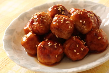 肉団子の甘酢あんかけ