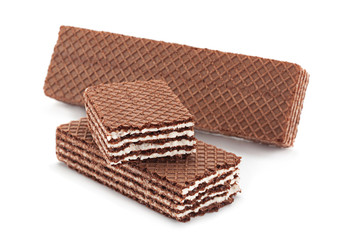 Brown wafers stick isolated on white background