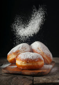 Donuts Sprinkled With Powdered Sugar