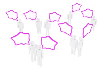 people with talk bubbles isolated over a white background