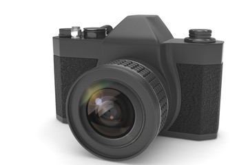 Retro camera isolated on white background